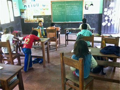 Title: Mbya children in the classroom - Description: Mbya children in the classroom