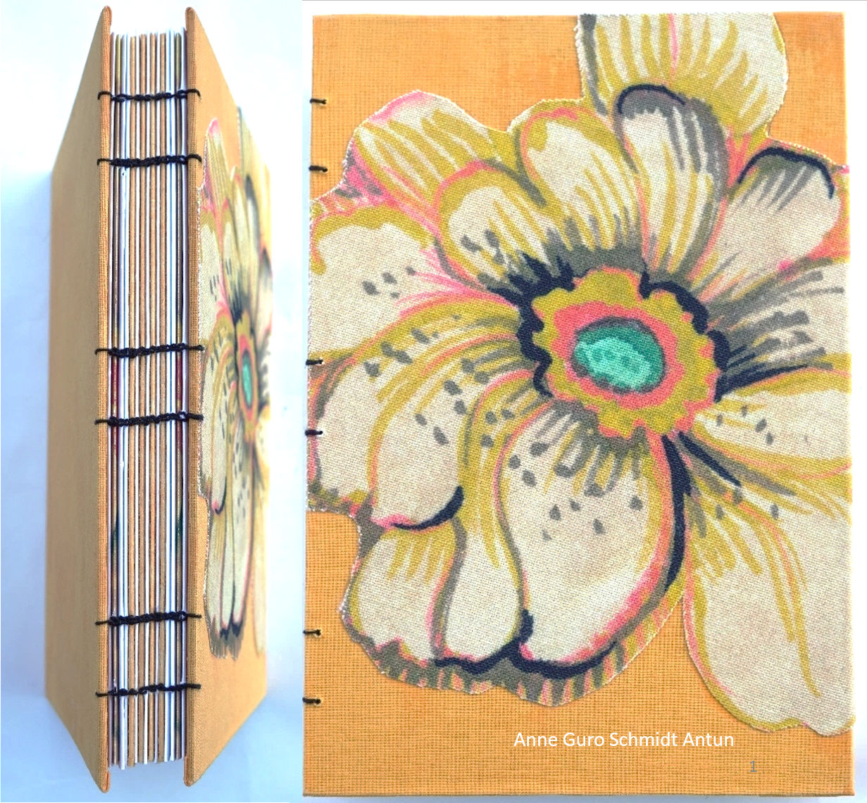 A photo of a book with a flower on the cover