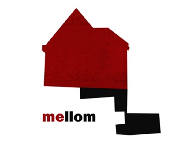 Logo til prosjektet «mellom» viser start og punktum for prosjektet