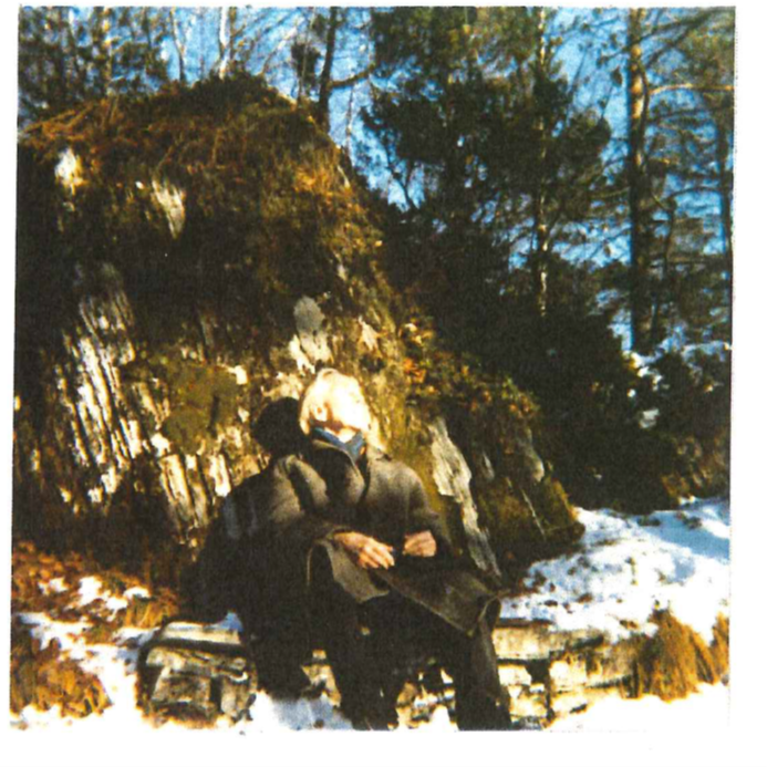 Composer Harald Sæverud sitting in the sun.