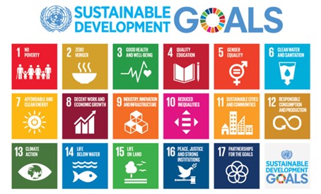 A picture of the 17 UN sustainability goals