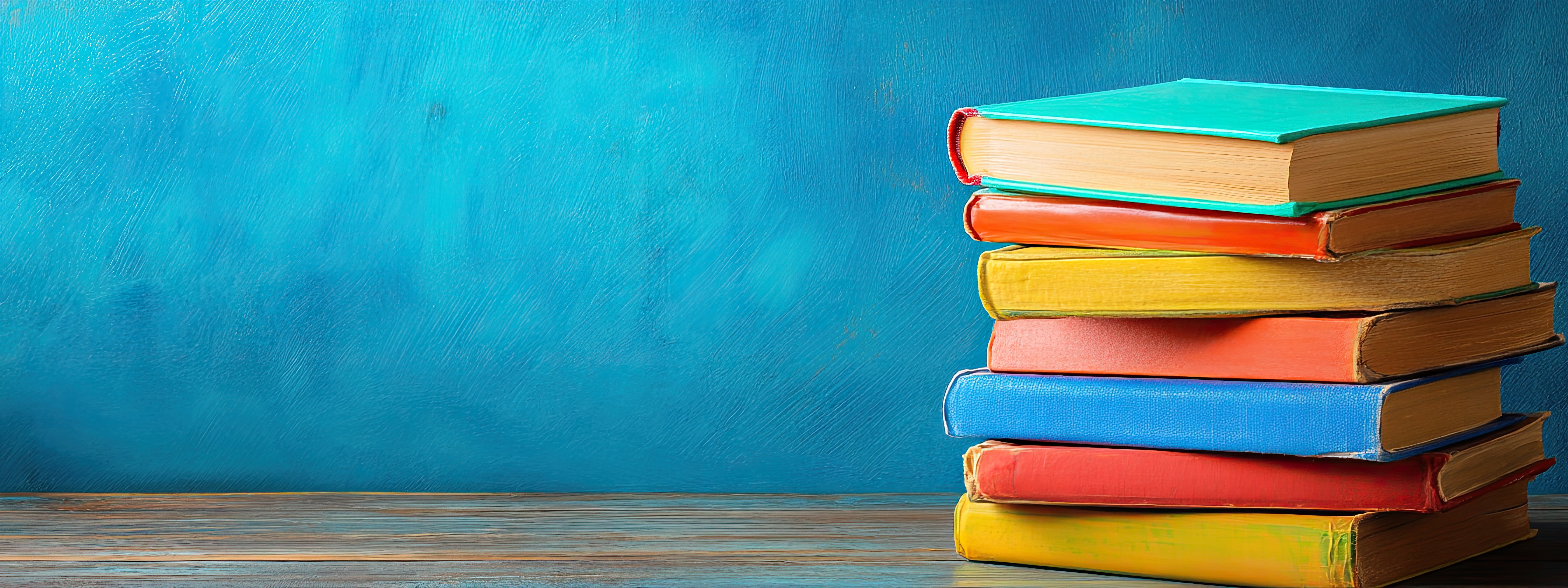 A stack of colorful books