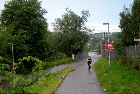 Bicyclist by Stavne brigde, Trondheim