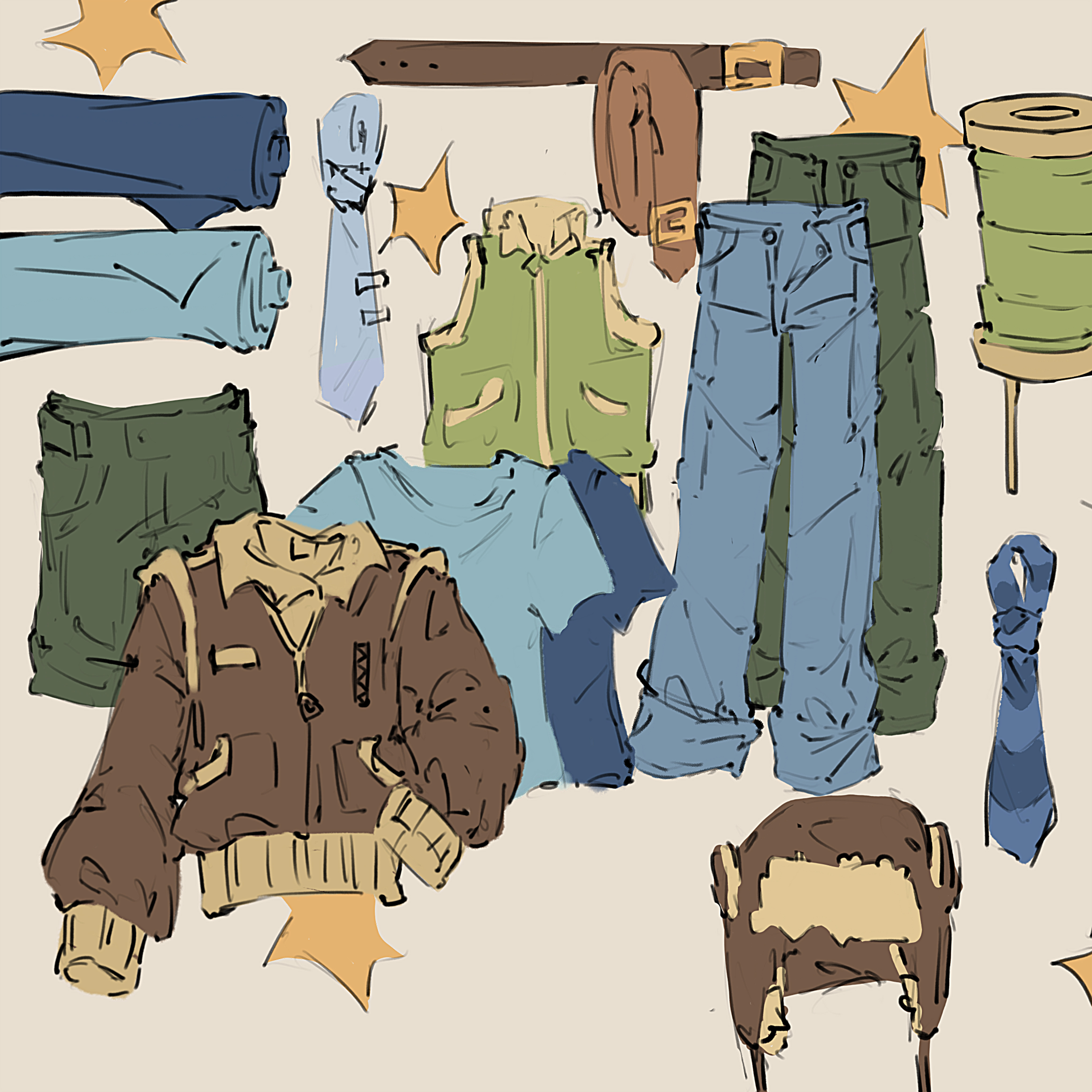 Imagew of several items of used clothes. Artist:  Edith Hofverberg