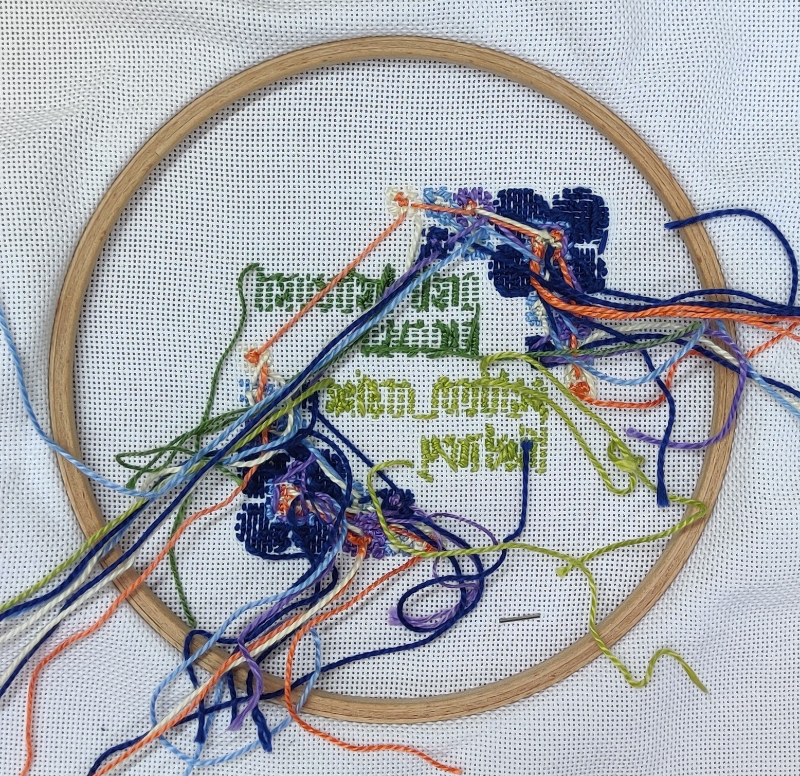 Backside of embroidery